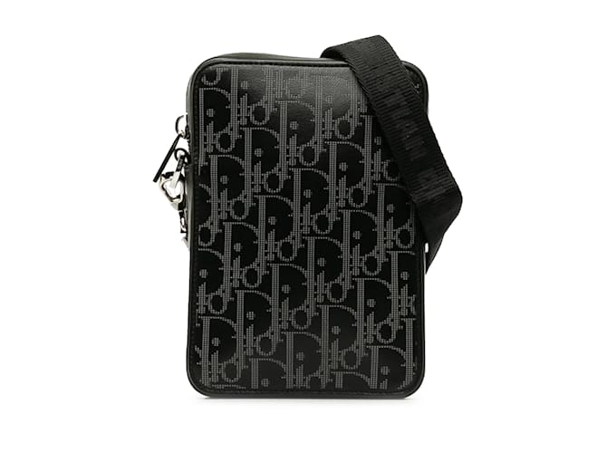 Black Dior Oblique World Tour Messenger Bag Leather  ref.1191787