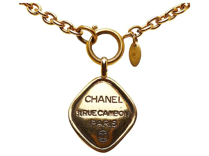 Gold Chanel 31 Rue Cambon Pendant Necklace Golden Metal  ref.1191792