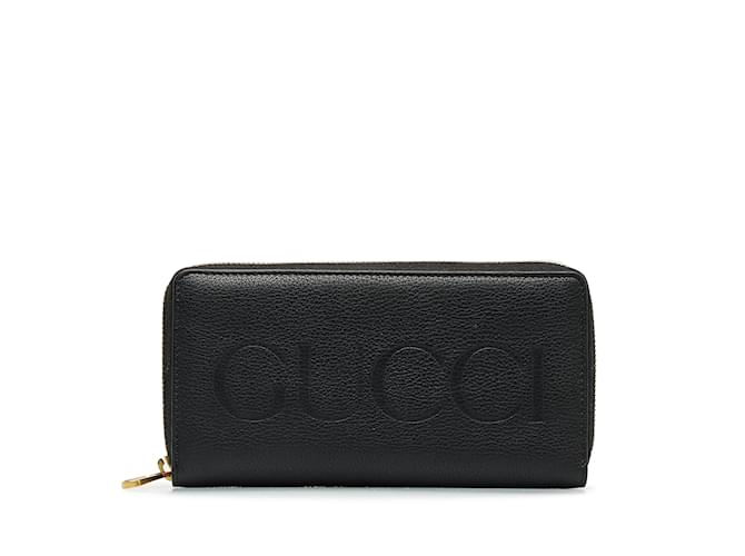 Langes Portemonnaie aus schwarzem Gucci-Leder  ref.1191805
