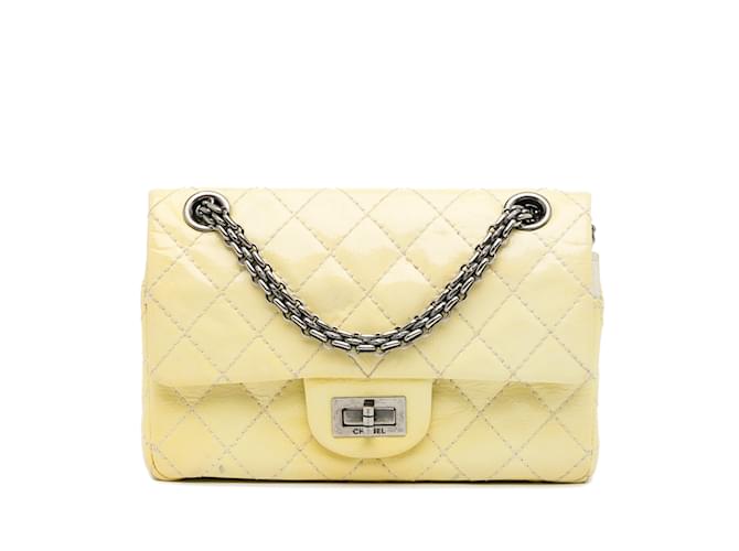 Yellow Chanel Mini Reissue Patent Flap Crossbody Bag Leather  ref.1191819