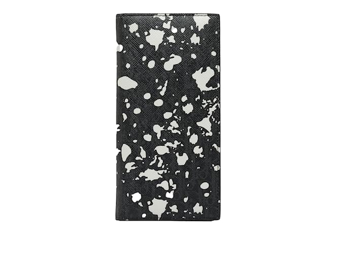 Black Dior Dior × Kris Van Assche Oblique Paint Splatter Wallet Cloth  ref.1191868