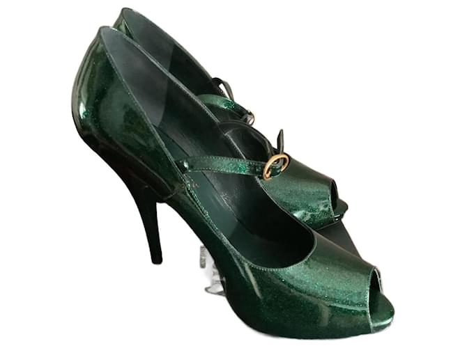 Mulberry Heels Green Patent leather  ref.1191871