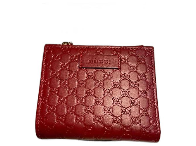 Gucci Leder Geldbörse Rot G Logo