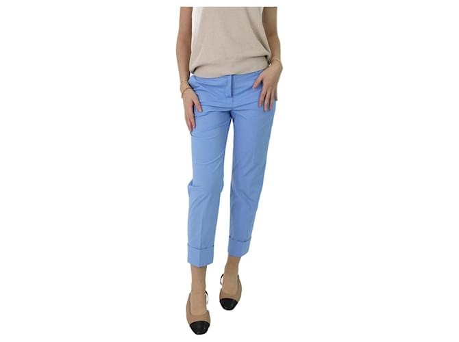 Emilio Pucci Sky blue cotton cropped trousers - size UK 6  ref.1191903