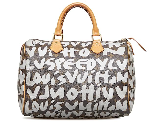Louis Vuitton Brown x Stephen Sprouse Monogram Graffiti Speedy 30 Cloth  ref.1191961
