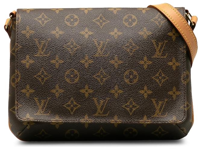 Louis Vuitton Brown Monogram Musette Tango Short Strap Cloth  ref.1191969