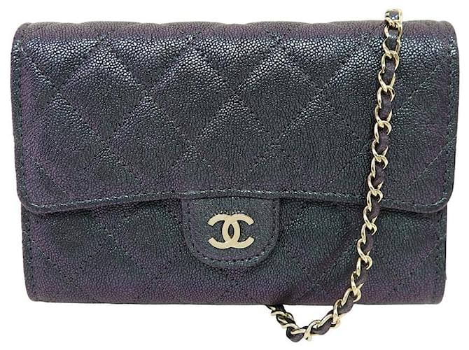 NEUF SAC A MAIN CHANEL WALLET ON CHAIN A84512 CUIR CAVIAR IRIDESCENT WOC Multicolore  ref.1192114