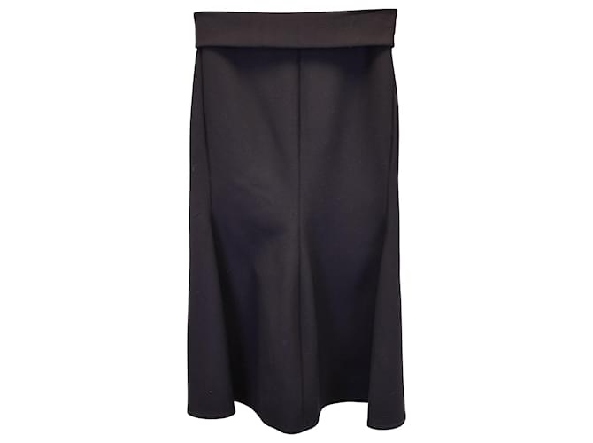 Jupe mi-longue à détail chaîne Victoria Beckham en polyester noir  ref.1192140