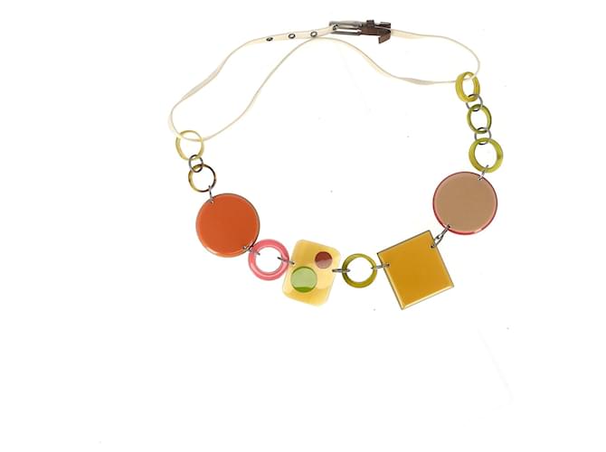 Collar geométrico de resina Marni en algodón multicolor  ref.1192155