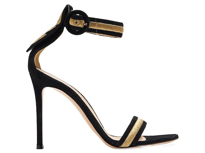 Gianvito Rossi Marshal Embroidered Sandals in Black Suede  ref.1192169