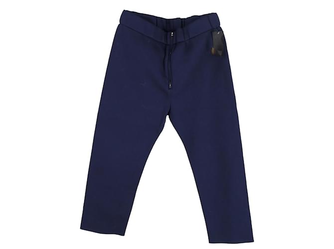 Pantalon zippé élastiqué Marni en viscose bleue Polyester Bleu Marine  ref.1192178
