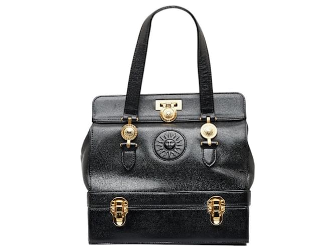 VERSACE Black Leather  ref.1192242