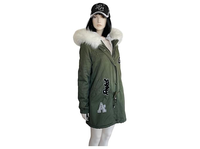 Autre Marque Perfect Girls Parka White Khaki Cotton  ref.1192285