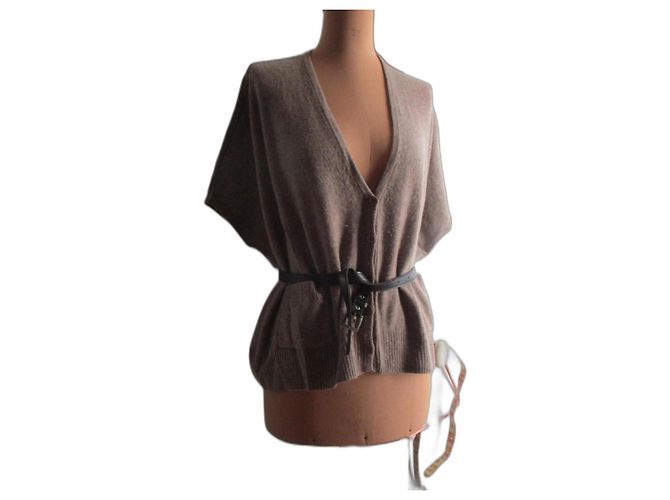 Gerard Darel Strickjacke aus Wolle und Kaschmir in Übergröße. Taille 1. Beige