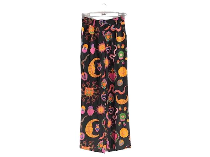 Autre Marque Pantalon large en soie Multicolore  ref.1192507