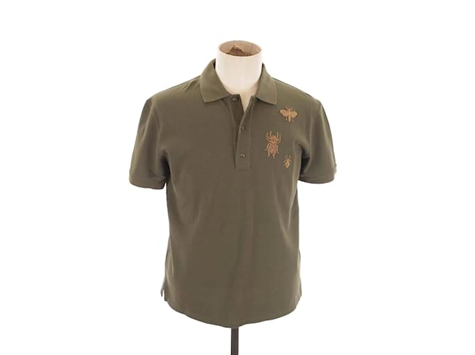 Valentino Cotton Polo Shirt Khaki  ref.1192510