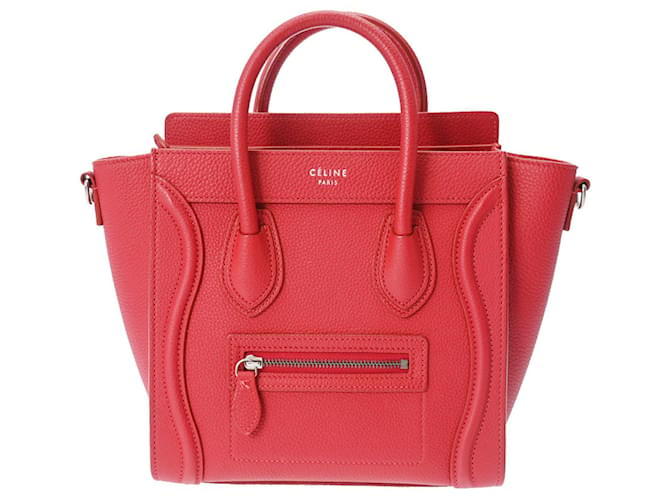 Céline Luggage Red Leather  ref.1192531