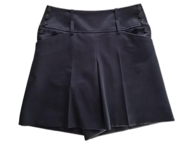Falda culotte Hermès de lana azul Azul oscuro