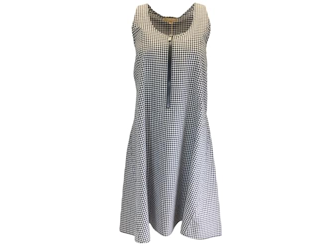 Autre Marque Michael Kors Collection Black / Optical White Resort 2019 Sleeveless Checkered Gingham Dress Cotton  ref.1192888
