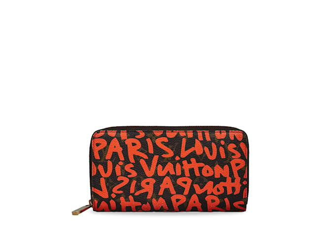Portafoglio Zippy con monogramma Graffiti marrone Louis Vuitton X Stephen Sprouse Tela  ref.1192940
