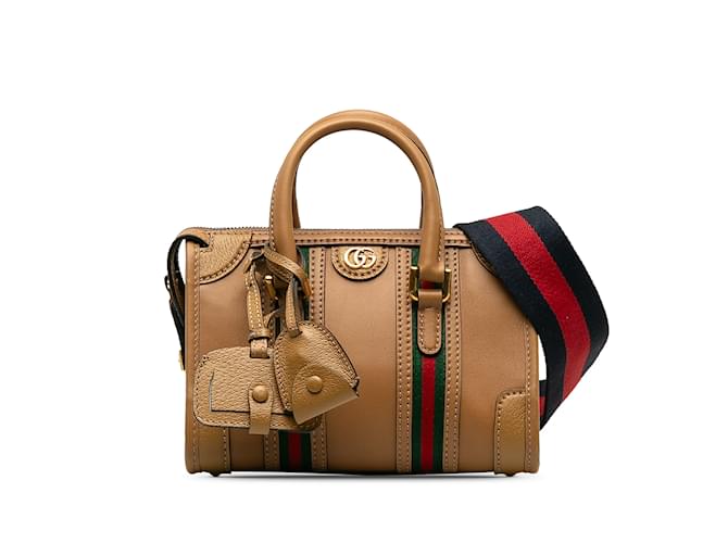 Braune Gucci Mini-Bauletto-Tasche aus Leder  ref.1192986