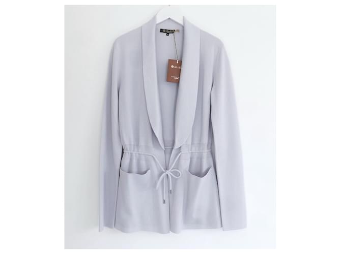 Loro Piana Fifth Avenue cashmere and silk cardigan jacket Light blue  ref.1193023
