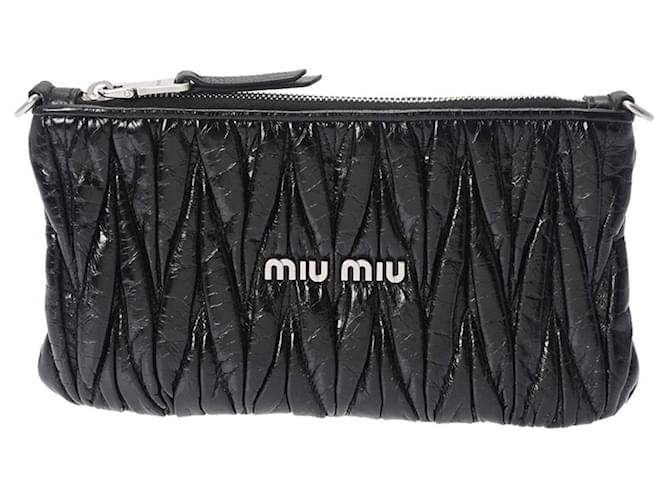 Miu Miu Matelassé Black Leather  ref.1193049