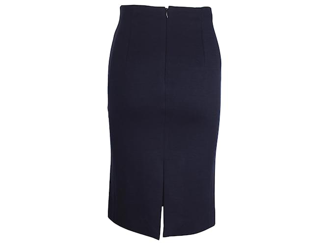 Moschino Knee-Length Pencil Skirt in Navy Blue Wool  ref.1193165