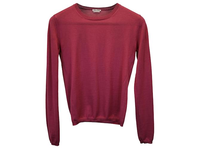 Miu Miu Crewneck Sweater in Pink Cashmere Wool  ref.1193171