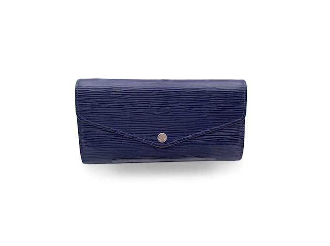 Louis Vuitton Portafoglio Continental Sarah con patta lunga in pelle Epi blu  ref.1193227