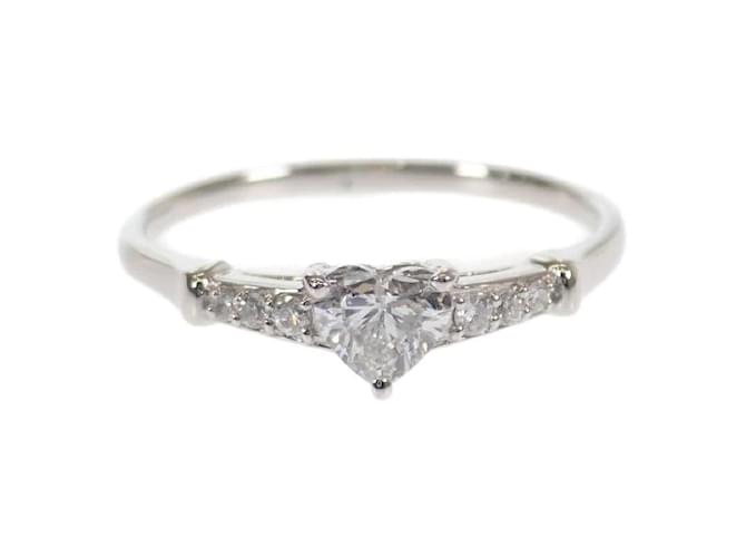 & Other Stories Platinum Heart Diamond Ring Silvery Metal  ref.1193232