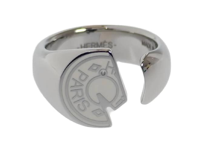 Ring Hermès Anel Carrossel em Platina H077326FJ1058 Prata Metal  ref.1193237