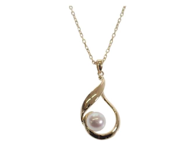 Mikimoto 18K Pearl Necklace Golden Metal  ref.1193247