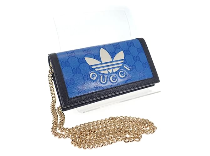 Gucci x Adidas Cartera con cadena 621892 UVSCG 4345 Azul Lienzo  ref.1193270