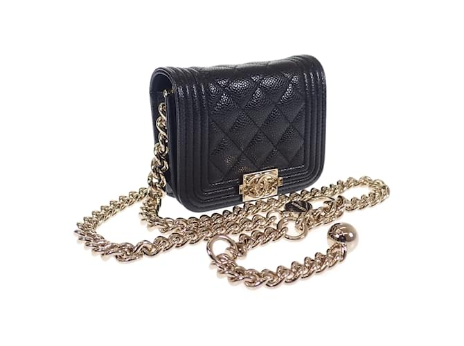Chanel CC Caviar Boy Belt Bag  AP2302 b06291 94305 Black Leather  ref.1193274