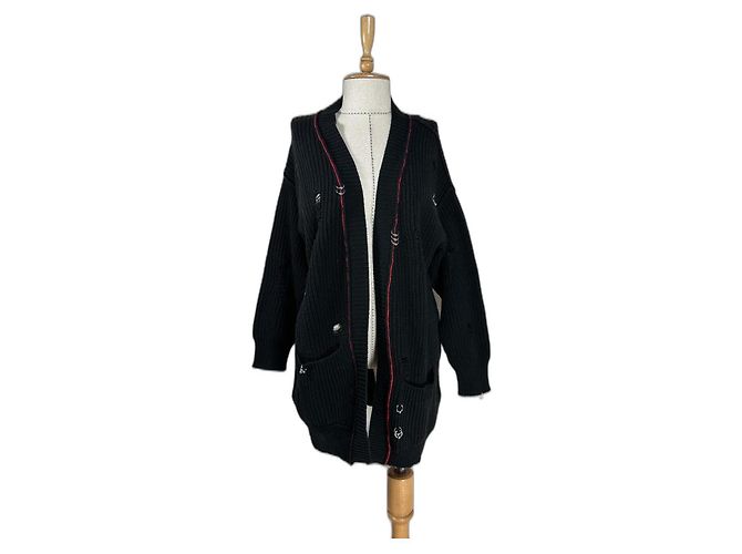 Pinko Strickjacke Schwarz Kaschmir Wolle