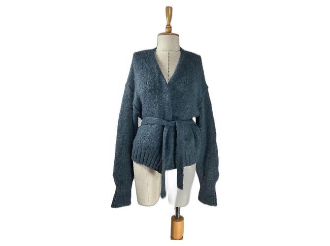 American Vintage Strickjacke Grau Wolle Mohair