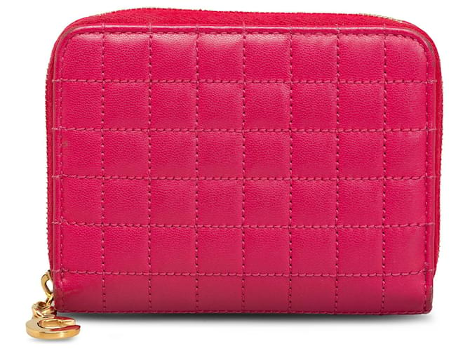 Céline Celine Pink C Charm Coin Pouch Leather  ref.1193352