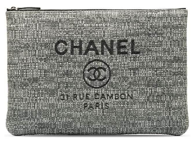 Chanel Gray Deauville O Case Grey Cloth Cloth  ref.1193375