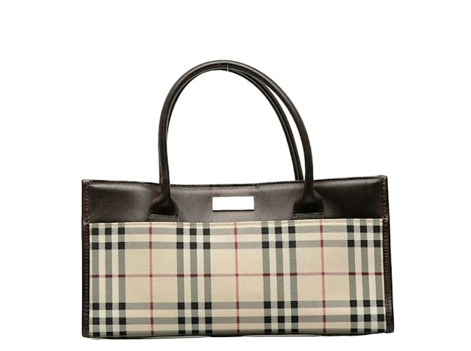 Burberry Vintage Check Handbag Beige Cloth  ref.1193421