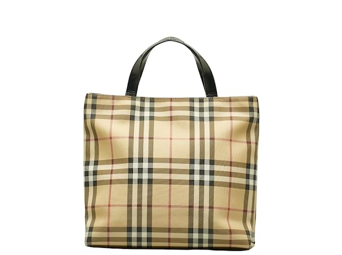 Burberry Nova Check Handbag Brown Cloth  ref.1193429