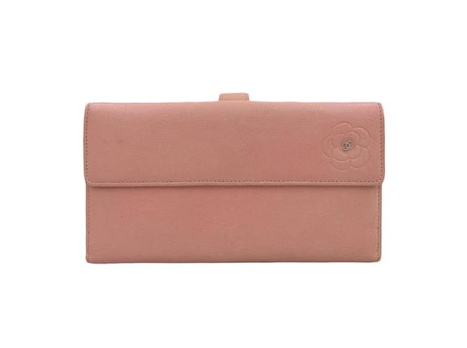 Chanel Camellia Bifold Wallet  A46509 Pink Leather  ref.1193441
