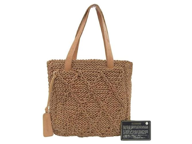 Chanel Woven Leather Open Tote Bag Brown  ref.1193459