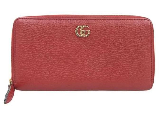Gucci Portefeuille continental GG Marmont 456117 Cuir Rouge  ref.1193460