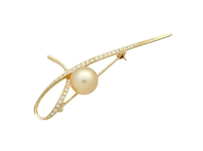 & Other Stories 18K South Sea Pearl Brooch Golden Metal  ref.1193465