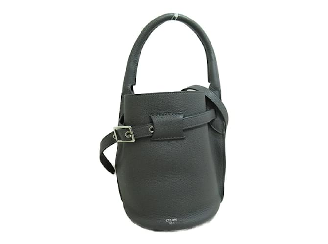 Céline Nano Leather Big Bucket Bag Grey  ref.1193509