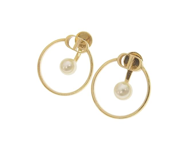 Dior Pearl 30 Montaigne Earrings Golden Metal  ref.1193533