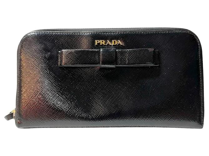 Ribbon Prada Black Patent leather  ref.1193605