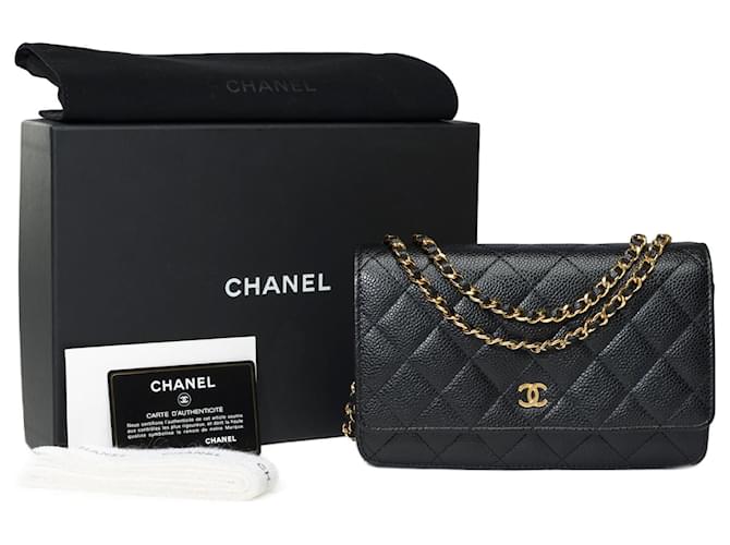 CHANEL Wallet on Chain Bag in Black Leather - 101619  ref.1193655