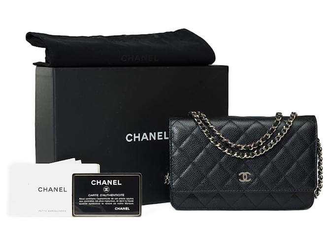 CHANEL Wallet on Chain Bag in Black Leather - 101620  ref.1193658